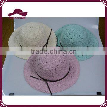 Lace paper straw hat kid floppy hat