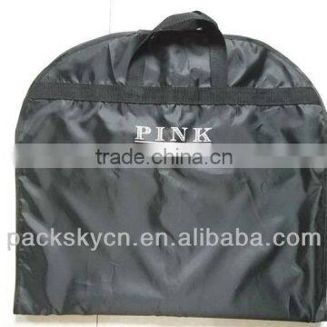 Black nylon garment bag for suits packing