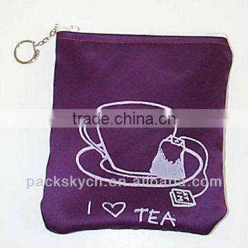 Top Style Customized Purple Satin Coffee Bag printing