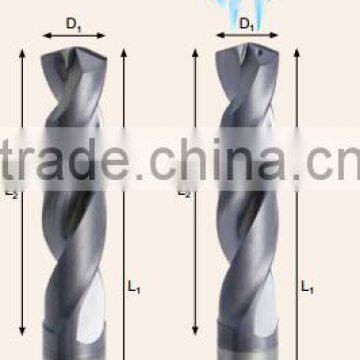 Tungsten Solid Carbide twist drill with drill depth of three time of dia , etc holemaking cutting tool