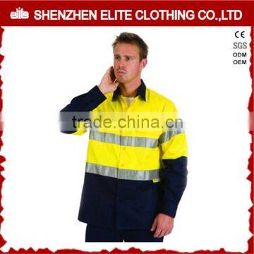 australia men two pocket reflective two tone yellow navy shirts