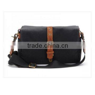 Tan Waxed Canvas Messenger Bag With Full-grain Leather Quality Choice photo-6