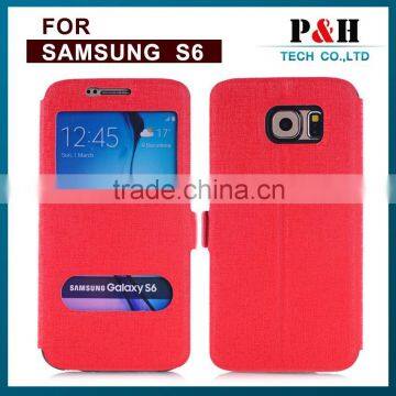 Incoming Call Window Leather Case for Samsung Galaxy S6 photo-6