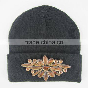 Newest winter knitted hat lady warmer fold cap hat