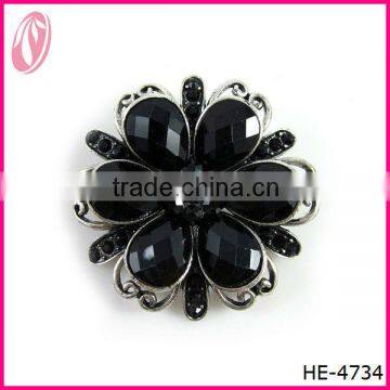 Pretty Shining Rhinestone Black Brooch for Party Dress