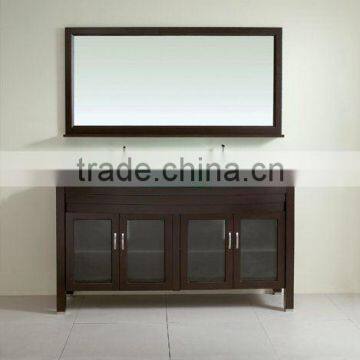 solid wood bathroom furniture with green glass top