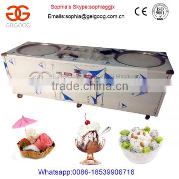 2016 Flat Pan Frozen Yogurt Real Fruits Fry Ice Cream Machine|Ice Cream Frying Macine