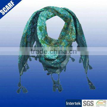 100 cotton printed voile paisley design squard scarf