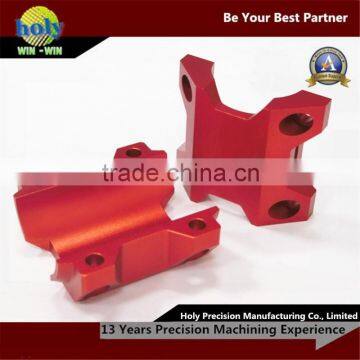 Cnc Machining Aluminium Parts Bike Stem Assembly Case With Glossy Red Anodized Cnc Service photo-6