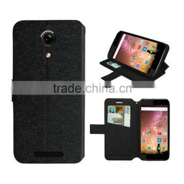 black leather case for archos 50 power case silk slim stand wallet leather high quality factory price