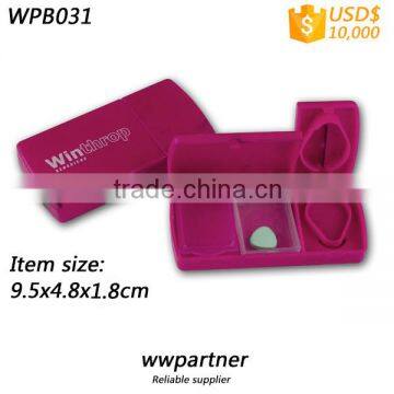 3 compartment Pill Cutter Custom Printed, 2 compartment for pill