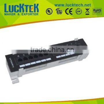 10 inch wall mounted utp cat5e 12 ports patch panel