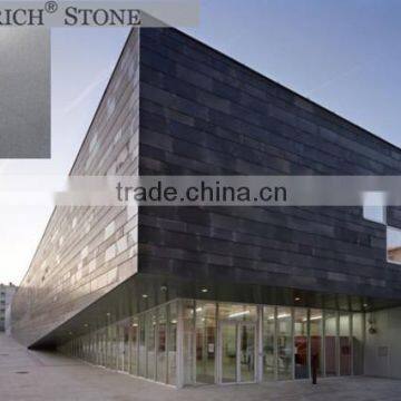 Basalt black decorative stone for wall, polished black basalt tiles