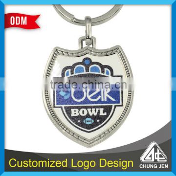 Popular custom logo american football printing keychain