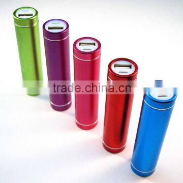 China Manufacture Custom Portable Charger Mini Round Aluminium Metal Power Bank 2600mah 2200mah 2000mah