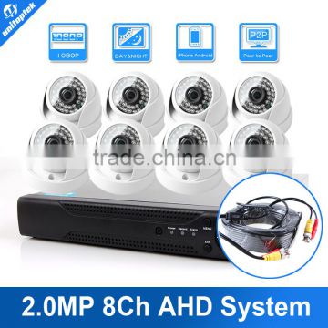 Camera Security System Mini Indoor IR 20M Security AHD HD H.264 8ch 2.0MP Dome AHD Camera DVR System 8CH CCTV DVR KIT                        
                                                Quality Choice