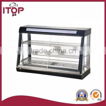 Glass food warmer display showcase