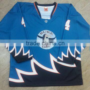 100% Polyester Sublimation Ice Hockey Jerseys dry Fit material