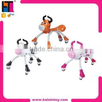 plastic cartoon design swing car baby walker with music