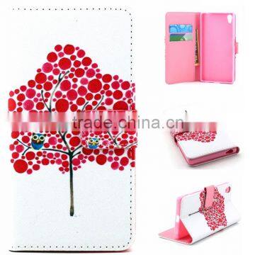 Book Style Color Printing Customed PU Leather Wallet Case For Sony Z5 photo-2