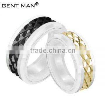 Fashion Italry Design Ceramic Couple Rings Jewelry Gold