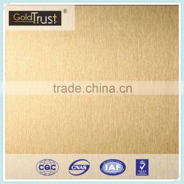 Hot selling 304 Hairline Satin Ti-Gold Finish Stainless Steel Plate for Decoration