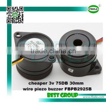 cheaper 3v 75DB 30mm wire piezo buzzer FBPB2925B