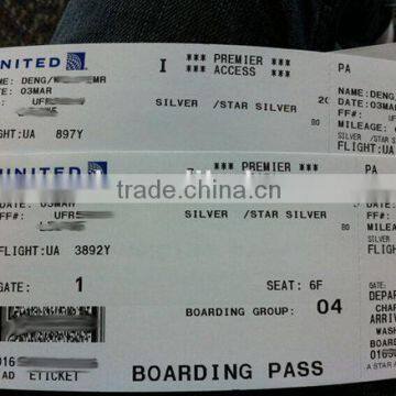 airline thermal paper boarding passes tickets printed