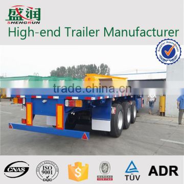 China factory supply low price 3 axle flat bed container and cargo semi trailer