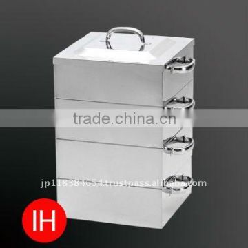 IH Stainless Steel Square Food Steamers For Professional 3 Level 30cm