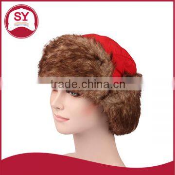 unique red winter hat with earflap/women winter hat with bill