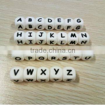 Loose Beads Silicone Food Grade Letter Silicone Teething Beads Alphabet Beads