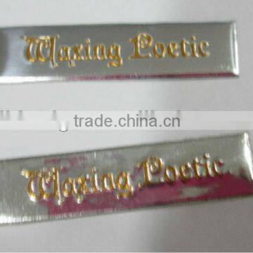 embossed aluminum label, raised up logo soft metal sticker, soft cigar label