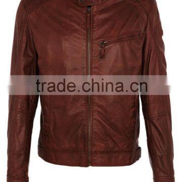 fashion men's leather motorcycle coats jackets washed leather overcoat