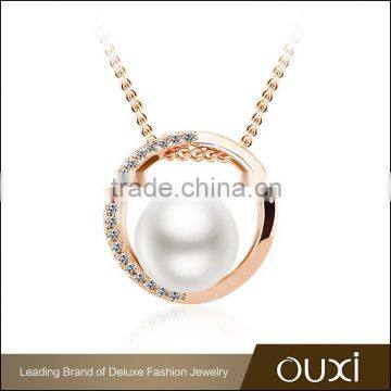 2015 OUXI fashion fine quality gold pearl jewelry made with AAA zircon