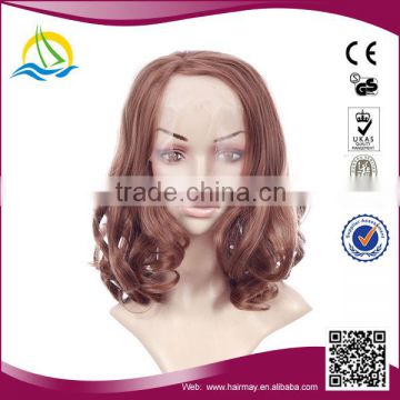 2014 Hot selling synthetic short kinky curl lace front wigs