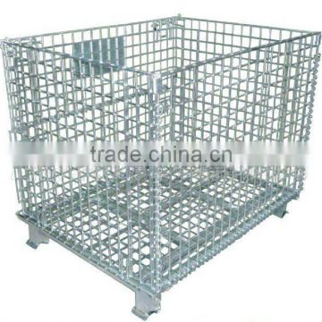 Metal warehouse storage wire basket cage