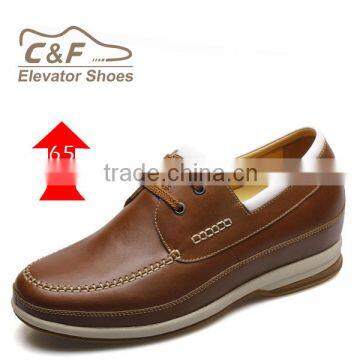 Mens Patent Leather Brown Safety Shoes Men Elevating Shoes