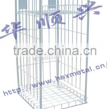 Warehouse and supermarket foldable wire container / storage cart trolley