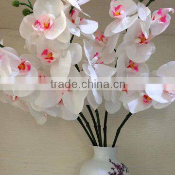 Real touch Artificial flower latex material white orchids 7 heads