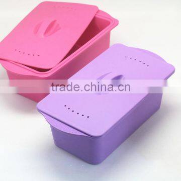 DIY Cake Bread Pastry Mould Mold Baking Tools Box Bakeware Silicone Toast with lid cover