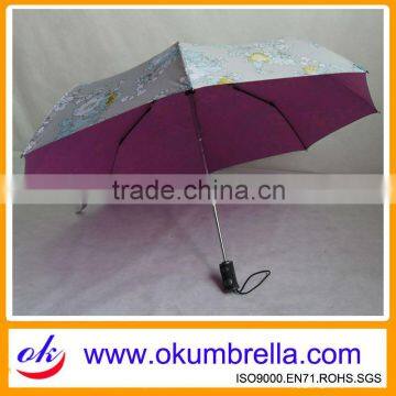 outdoor pongee coated siliver lady anti-uv umbrella