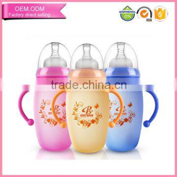 Handled Borosilicate Nursing Temperature Sense Glass Baby Bottle photo-2