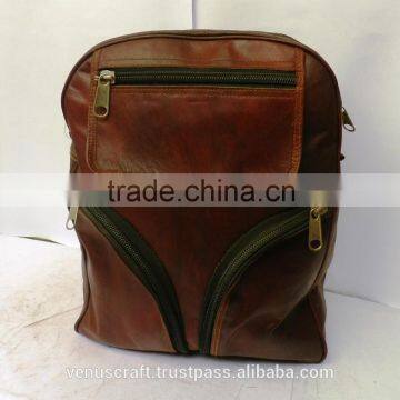 Real leather backpack/ genuine leather ruck sack bags