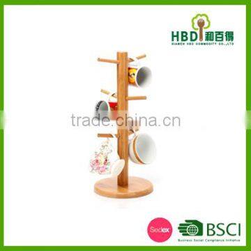 High quality hot selling bamboo wooden cup hanger rack wholesale