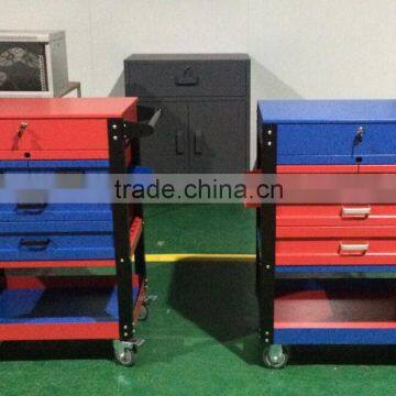 3 Drawer Locking Top Tools Service Trolly Cart Powder Coating Finish photo-6