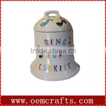 Musical bell shape white Bulk cookie jars