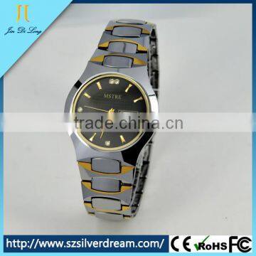 brand Tungsten steel with diamonds Dial Dual fashion lovers products china quartz watch