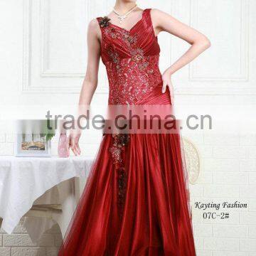 Graceful Beaded Applique Sequins Spaghetti Strap Ladies Smart Casual Dress