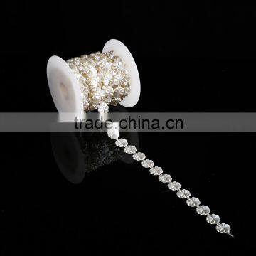 Hot!!! Unique Design Fan-shaped Plastic Pearl Chain without Acrystal for Textile Decorations in Yiwu